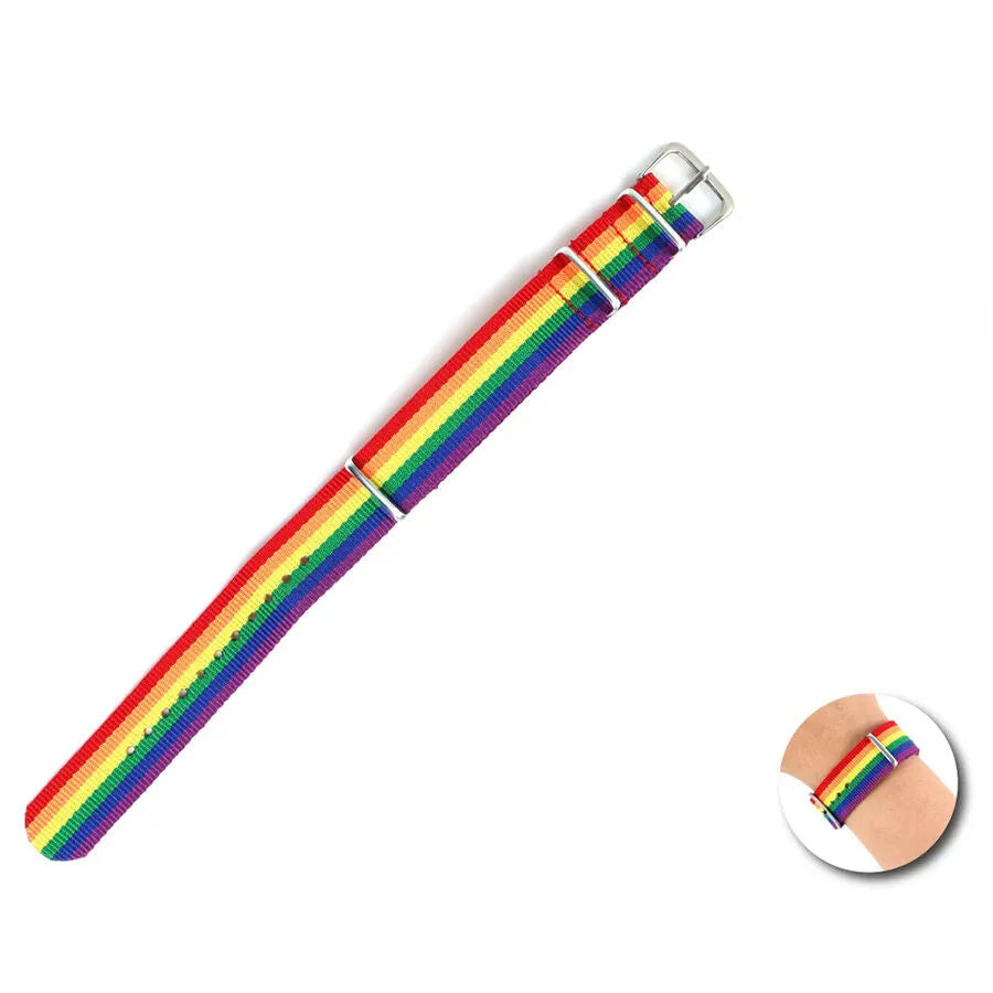 bracelet drapeau multicolore solide durable confortable quotidien élégant stylé polyvalent résistant léger ajustable taille standard unisexe symbolique