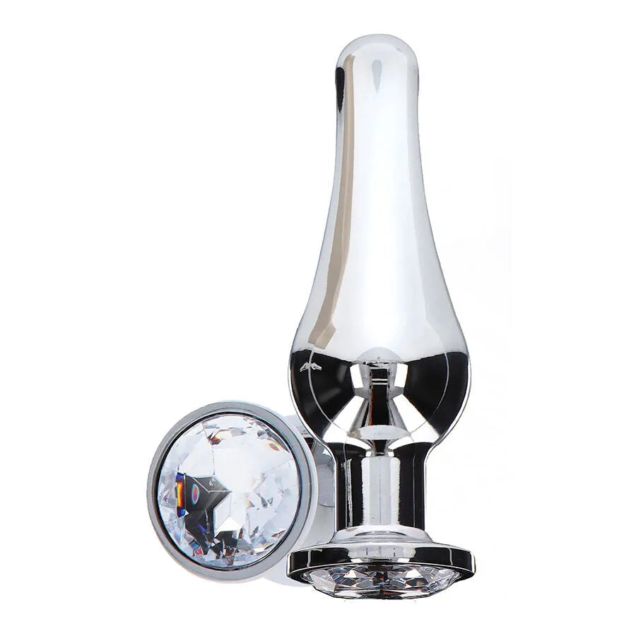 Plug anal aluminium bijou argenté ToyJoy unisexe glamour 9,2 cm