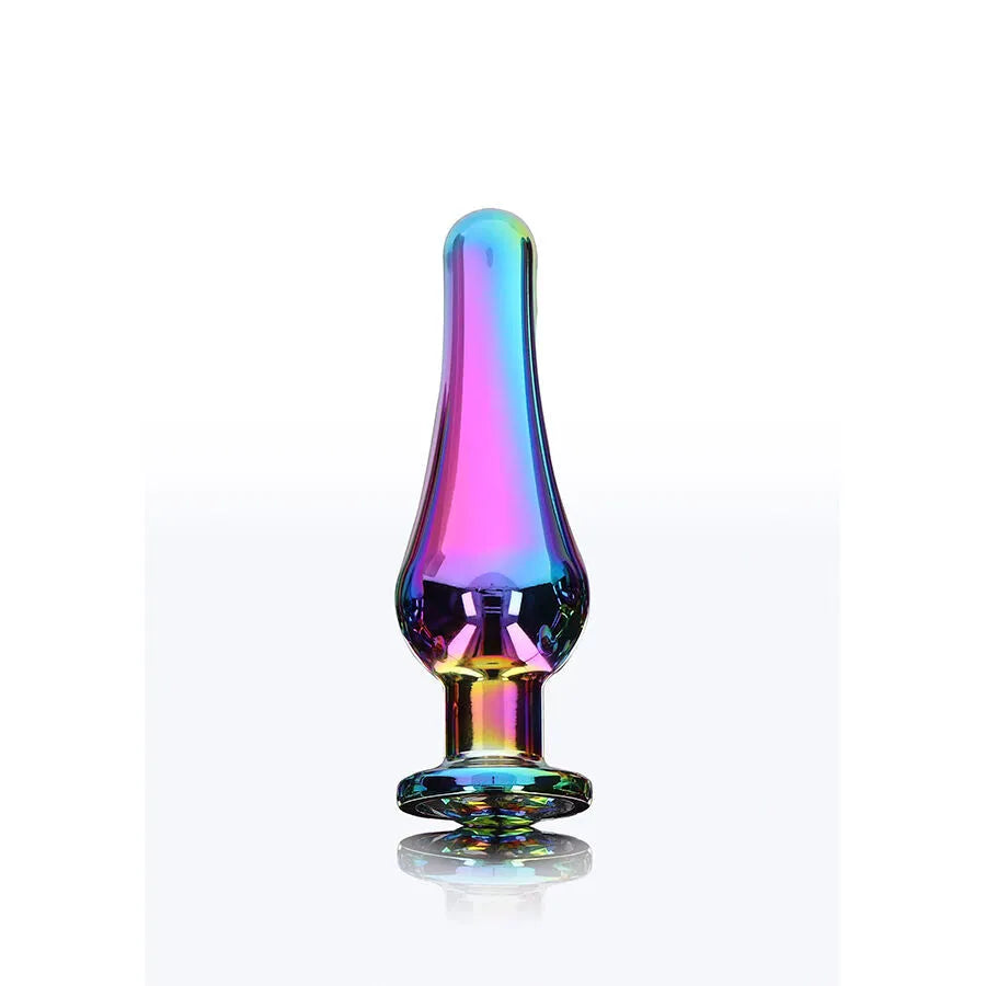 Petit plug anal aluminium bijou arc-en-ciel unisexe ToyJoy sécuritaire