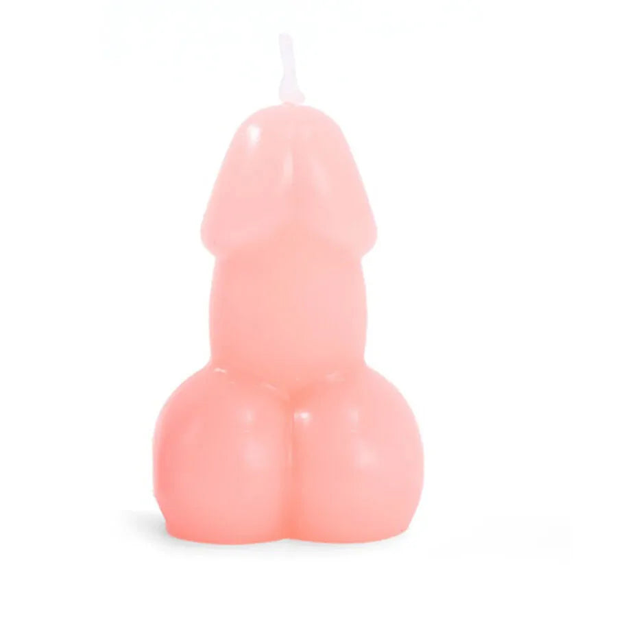 bougie humoristique rose pénis cire sculptée originale audacieuse provocante drôle festive cadeau insolite enterrement vie jeune fille soirée décoration amusante