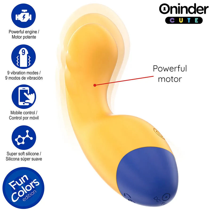 Vibromasseur ONINDER CUTE puissant compact silicone application connectivité couples étanche rechargeable