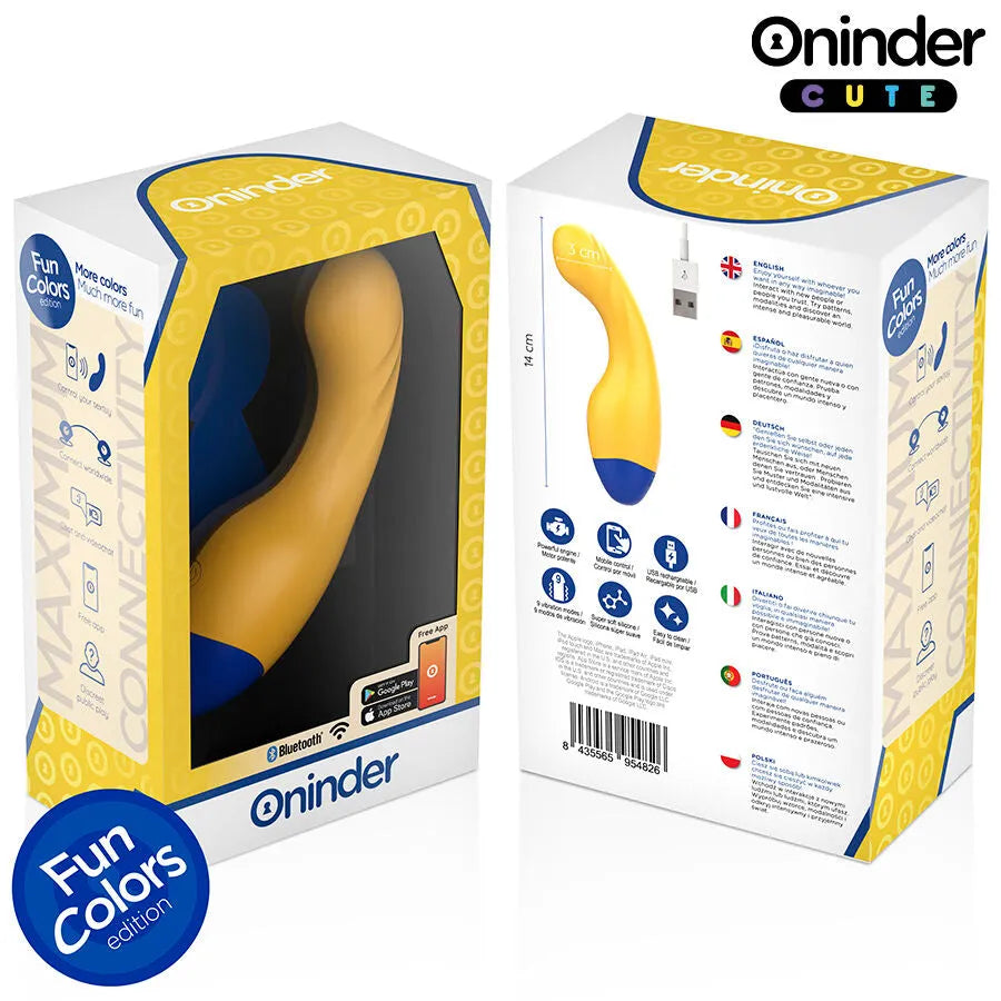 Vibromasseur ONINDER CUTE puissant compact silicone application connectivité couples étanche rechargeable