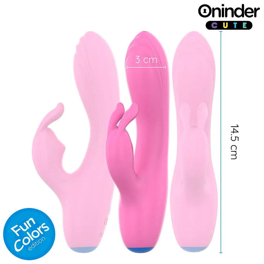 Vibromasseur lapin rose clitoridien ONINDER application contrôle distance étanche rechargeable silicone