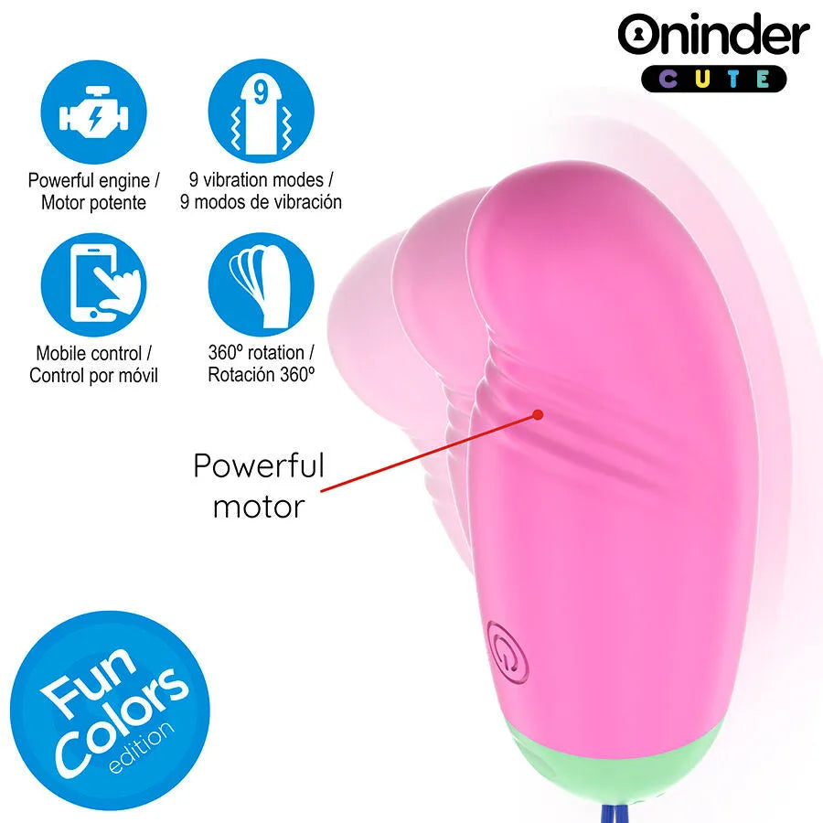 Œuf vibrant discret silicone vibrant ondulatoire ONINDER application contrôlable couples