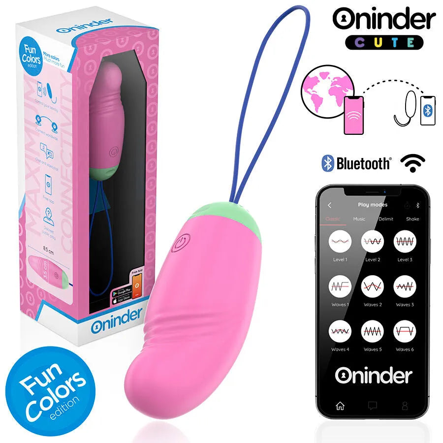Œuf vibrant discret silicone vibrant ondulatoire ONINDER application contrôlable couples
