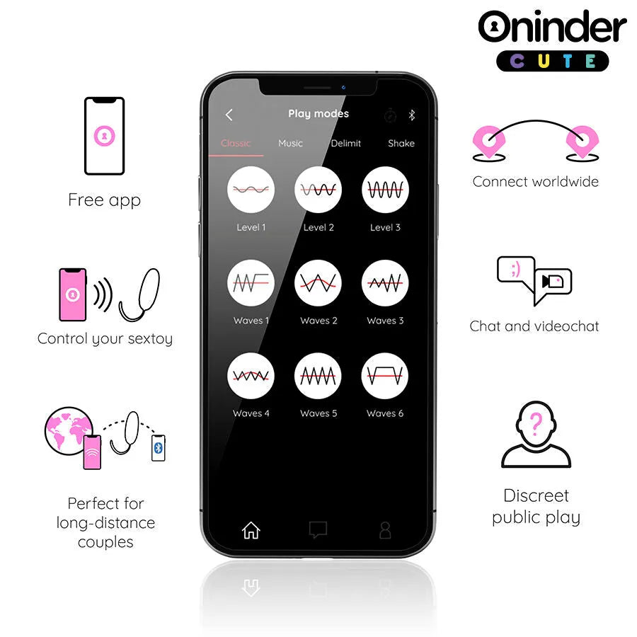 Œuf vibrant discret silicone vibrant ondulatoire ONINDER application contrôlable couples