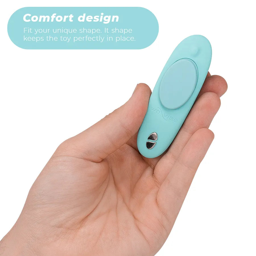 Vibromasseur clitoridien mains libres We-Vibe Moxie+ silicone imperméable application