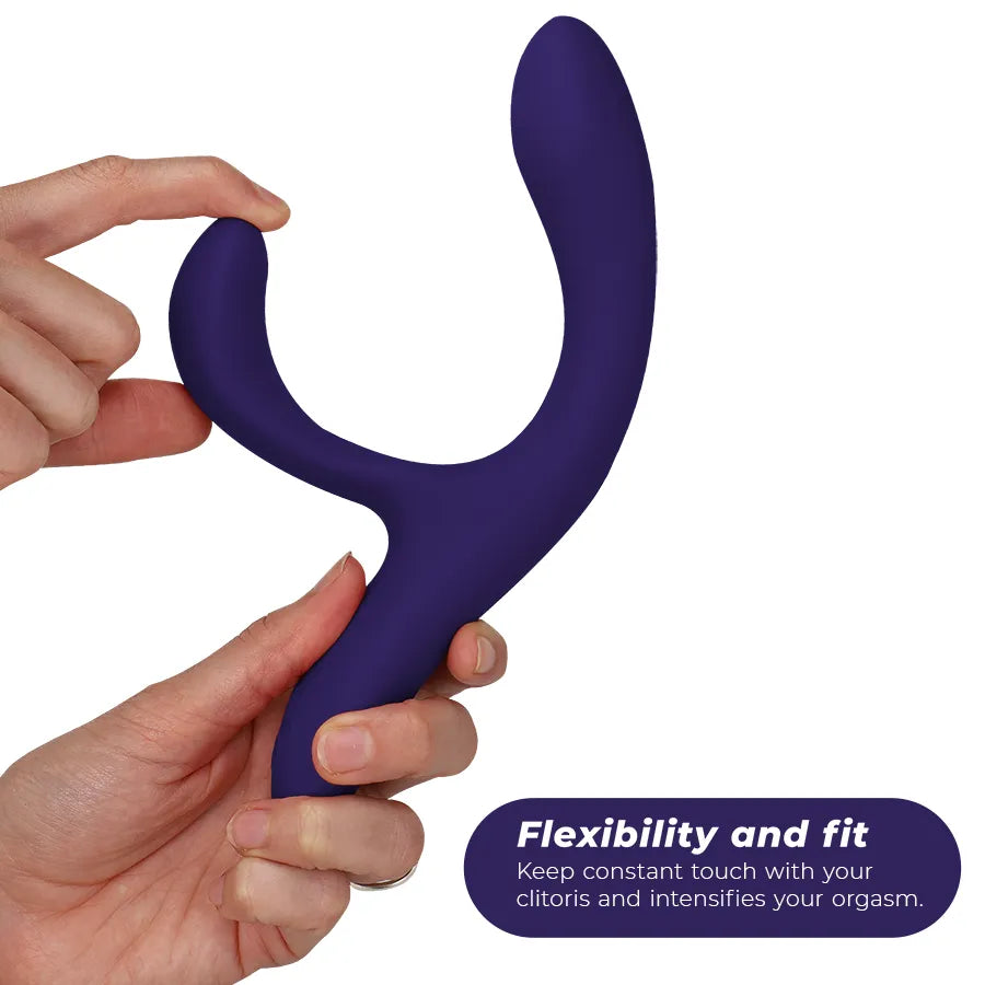Vibromasseur lapin bleu nuit double stimulation silicone étanche application We-Connect