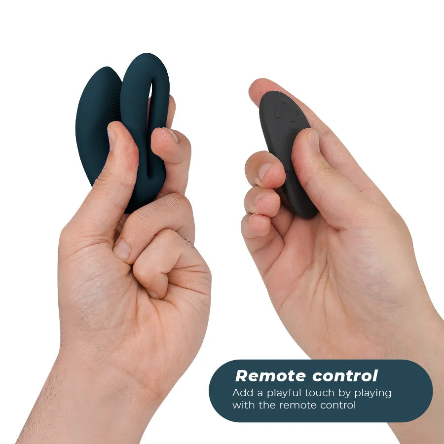 Vibromasseur couples ajustable silicone rechargeable télécommande vert foncé We-Vibe Sync
