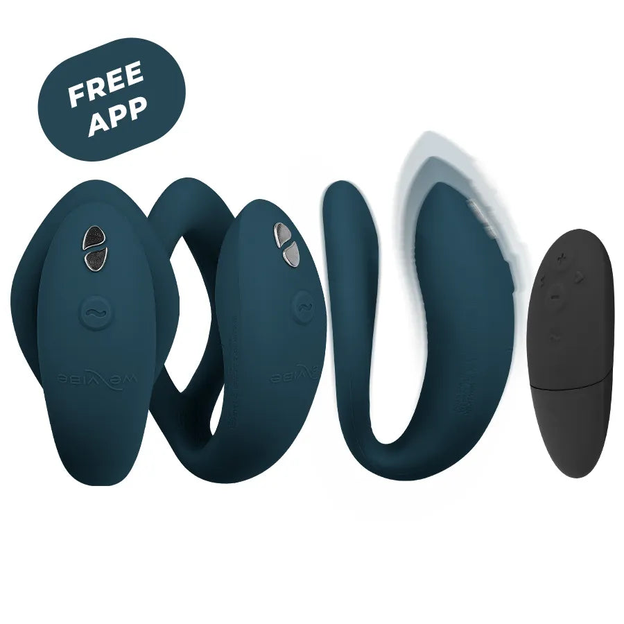 Vibromasseur couples ajustable silicone rechargeable télécommande vert foncé We-Vibe Sync