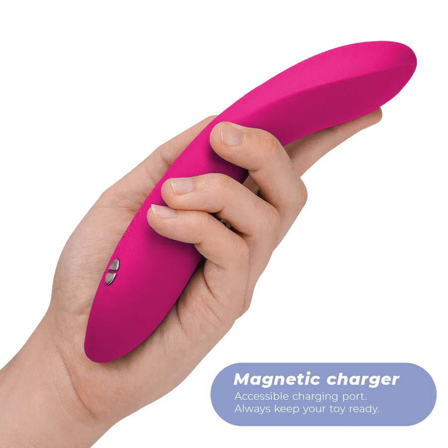Vibromasseur silicone ergonomique point G double stimulation étanche ajustable Bluetooth Rose