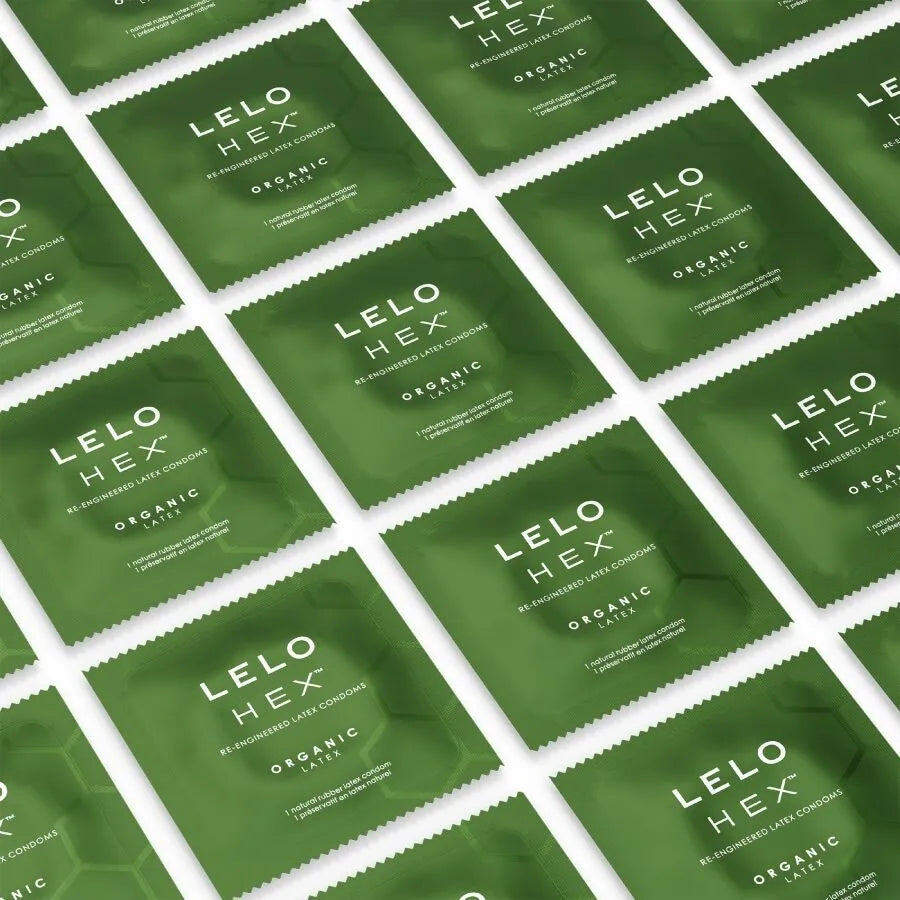 Préservatif biologique luxe sécurité L-arginine latex naturel LELO HEX™ 12 unités