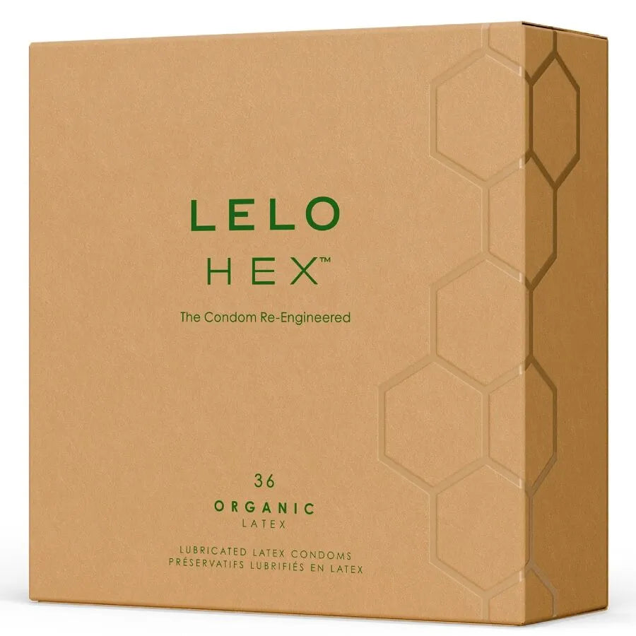 Préservatifs biologiques latex L-arginine structure hexagonale LELO HEX 36 unités