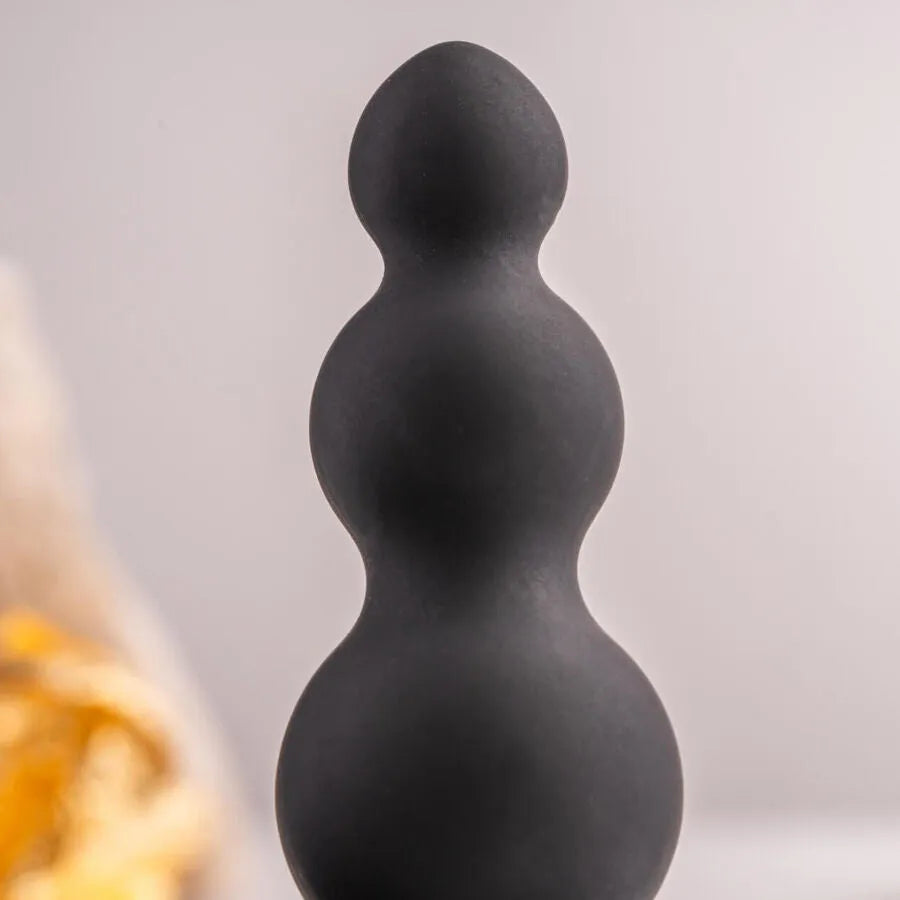 Plug anal vibrant débutant design progressif silicone étanche usage douche baignoire noir