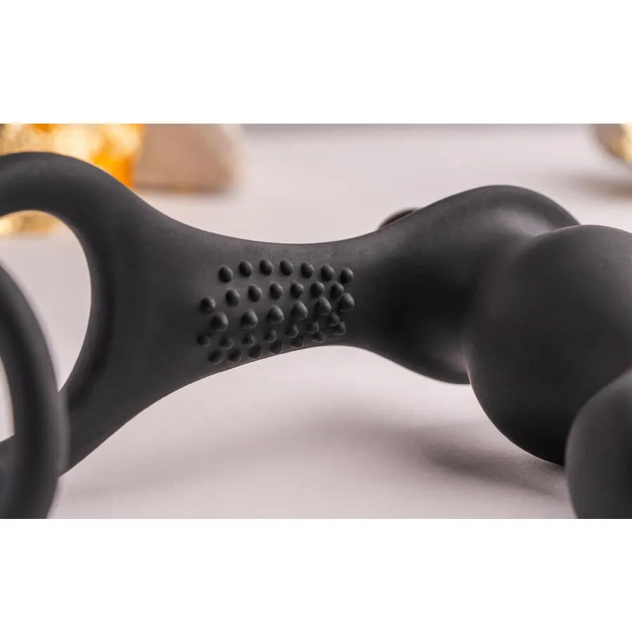 Plug anal vibrant silicone anneau pénien testiculaire étanche rechargeable noir