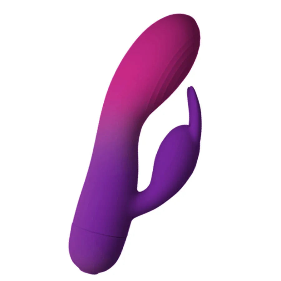 Vibromasseur rabbit silicone double stimulation étanche flexible violet Rocks-Off