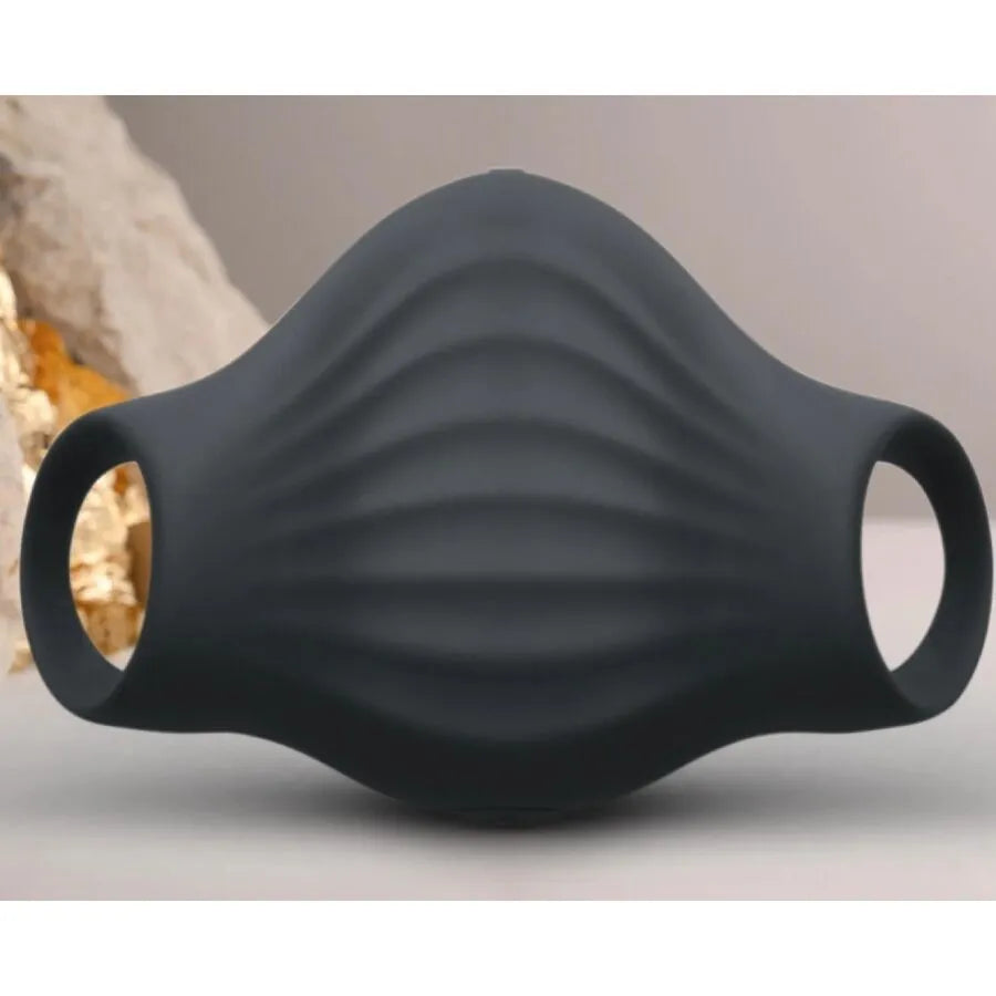 masturbateur ergonomique silicone médical noir vibrations multiples étanche rechargeable anneaux souples doigts manchette flexible texture interne striée stimulation intense contrôlable