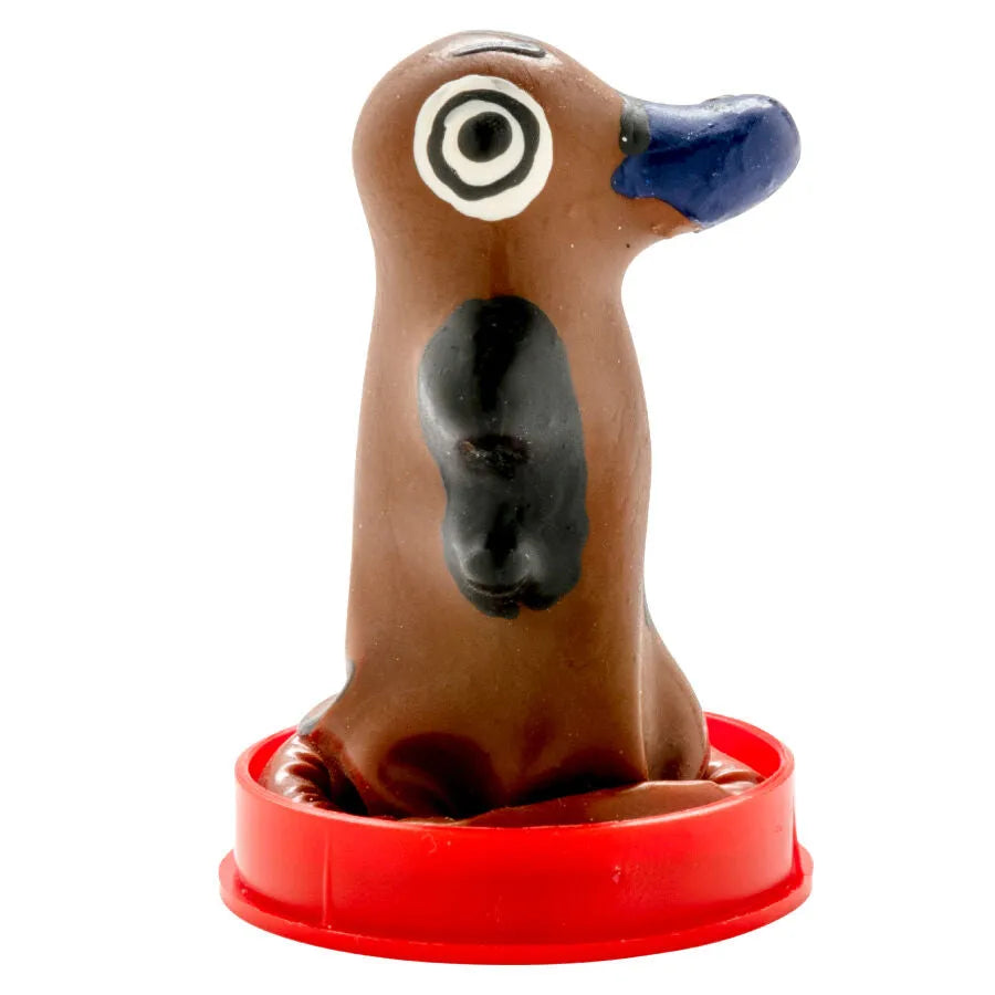 Préservatif fantaisie platypus peint à la main, forme de canard, couleurs vives, style bohème, cadeau unique.