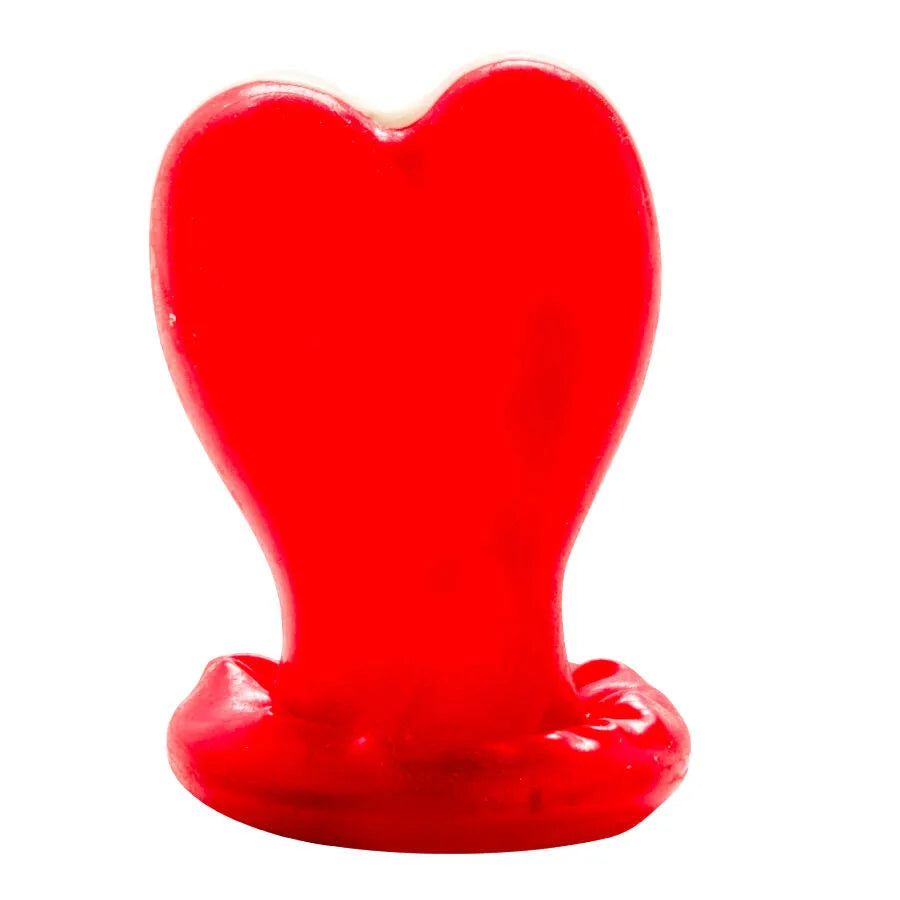 Préservatif fantaisie rouge en forme de cœur, peint à la main, style bohème, cadeau unique et artistique.