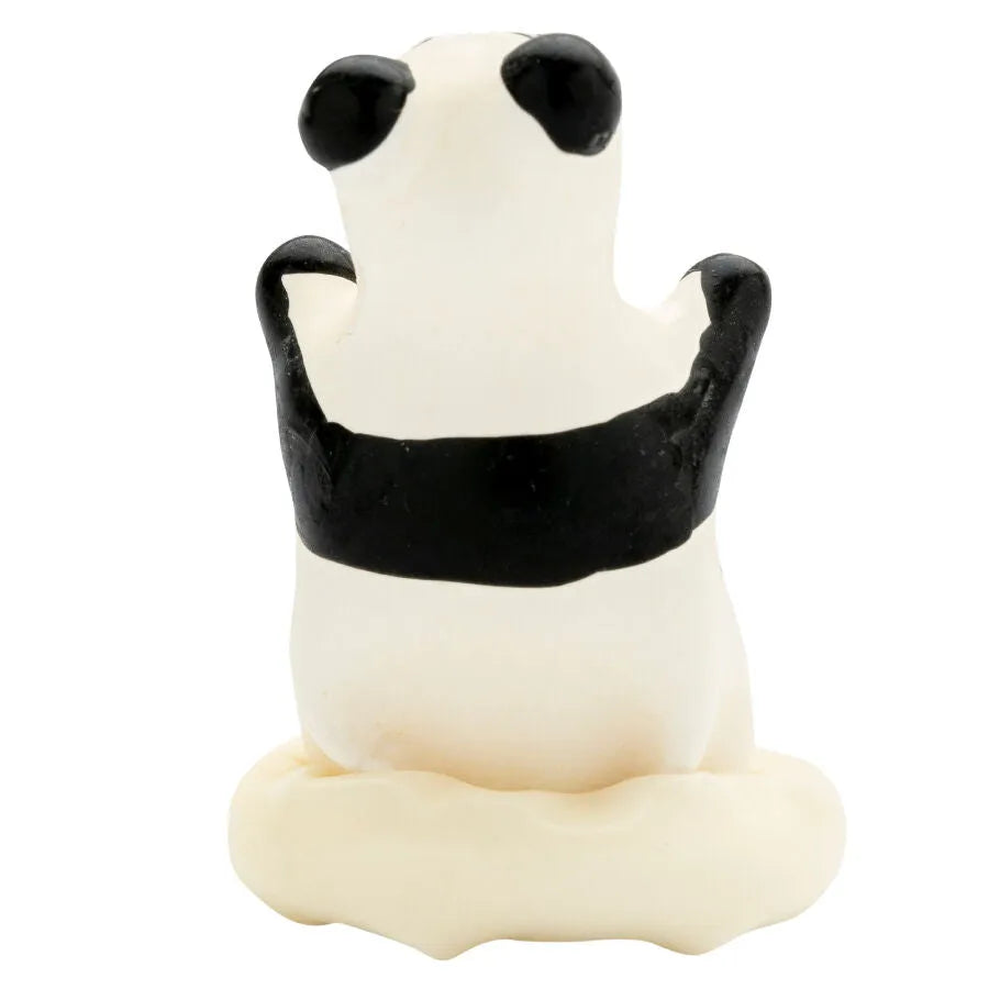 Préservatif fantaisie peint à la main, motif panda noir et blanc, style bohème, unique et artisanal.