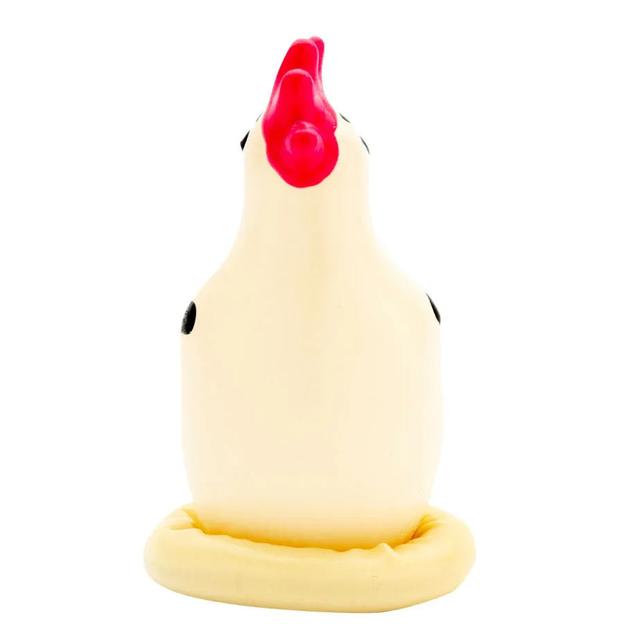 Préservatif fantaisie peint à la main en forme de coq, couleurs vives, style bohème, artisanat unique d'Amsterdam.