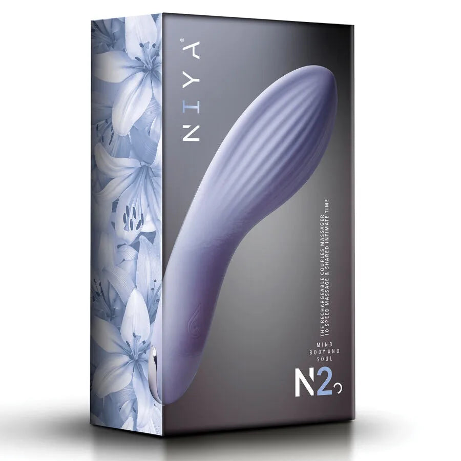 masseur vibrant silicone médical ergonomique Niya N2 silencieux dix modes étanche texture striée courbes douces discret couples intime stimulation
