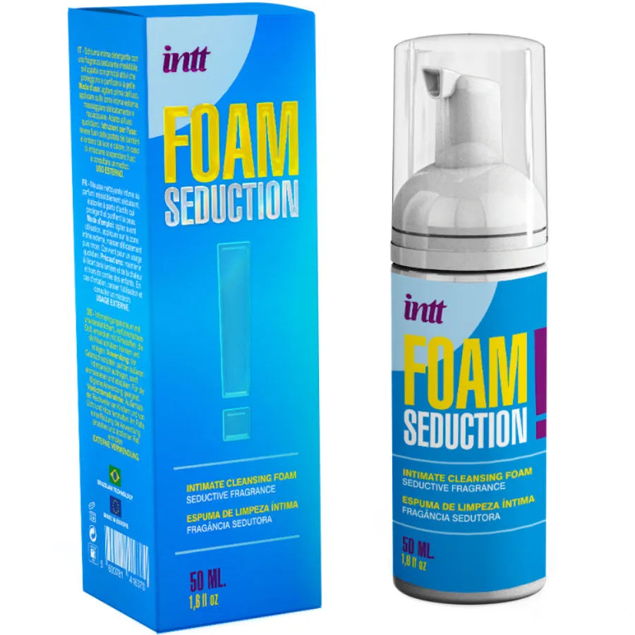 mousse nettoyante intime parfumée aphrodisiaque douce protectrice purifiante sensorielle enveloppante quotidienne discrète compacte doseuse hygiénique portable