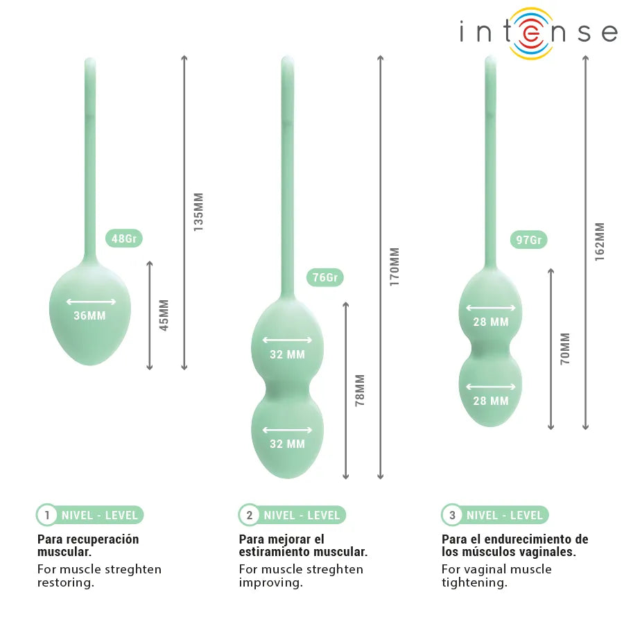 Intense Charli - Kit de boules de Kegel en silicone médical pour santé pelvienne et renforcement musculaire progressif femmes bien-être intime