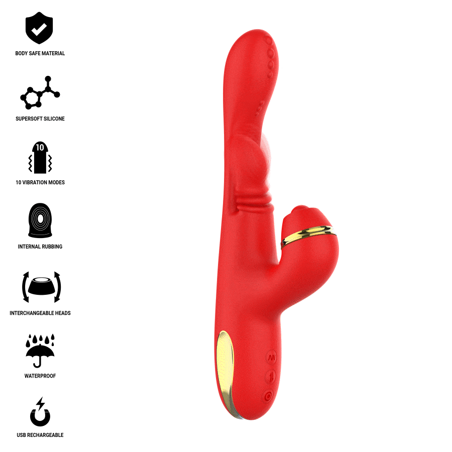 Vibrateur multifonctionnel Katy 4 têtes interchangeables刺激多点 G-spot clitoris silicone médicaux discret