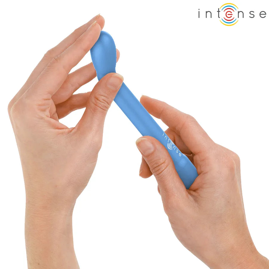 Vibromasseur rechargeable G-spot Karlie bleu ABS BPA-free 10 modes vibration design courbé stimulation intime femme couple sextoy discret