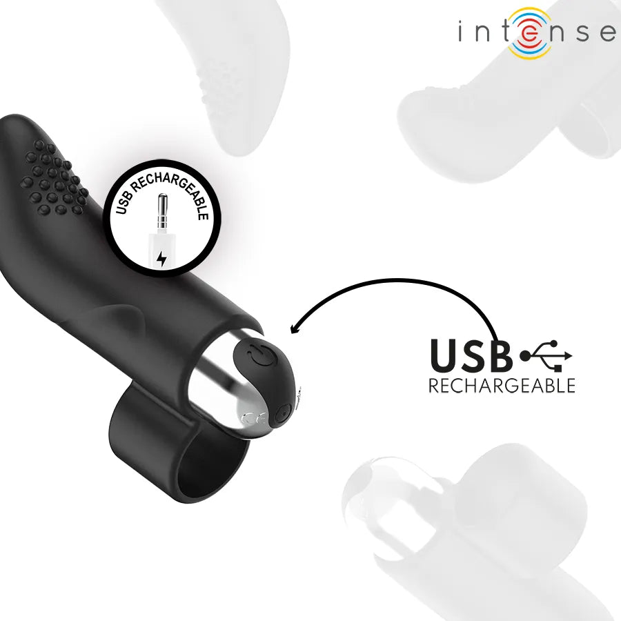 Stimulateur de doigt rechargeable Damiano avec 7 modes de vibration silicone ergonomique confortable pour femmes couples stimulation ciblée luxe