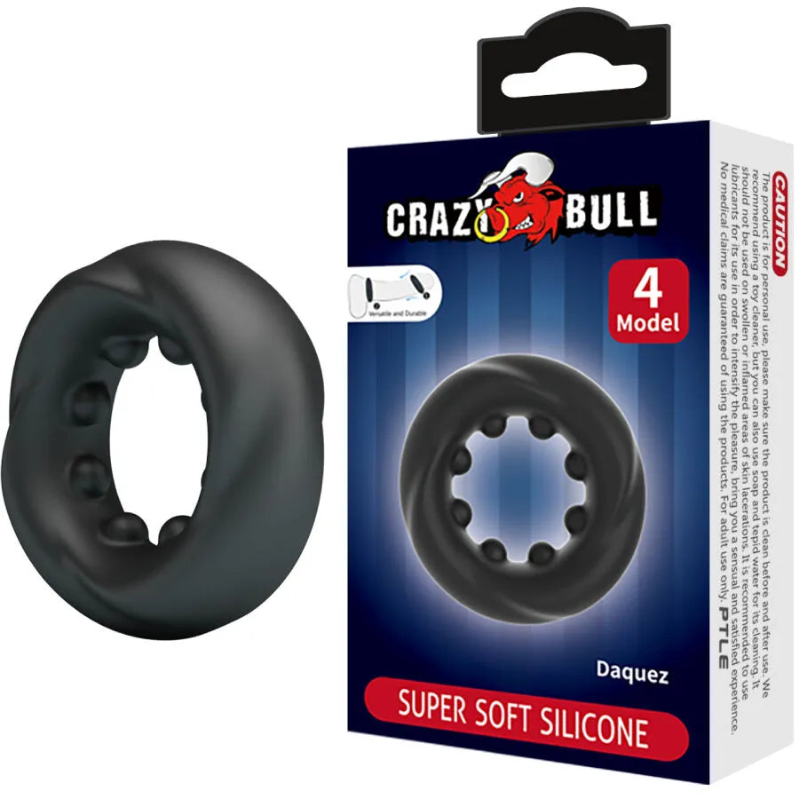bague silicone ergonomique souple extensible doux hypoallergénique noire stimulante protubérances internes ondulations relief adhérence confort érection prolongation plaisir intime masculin