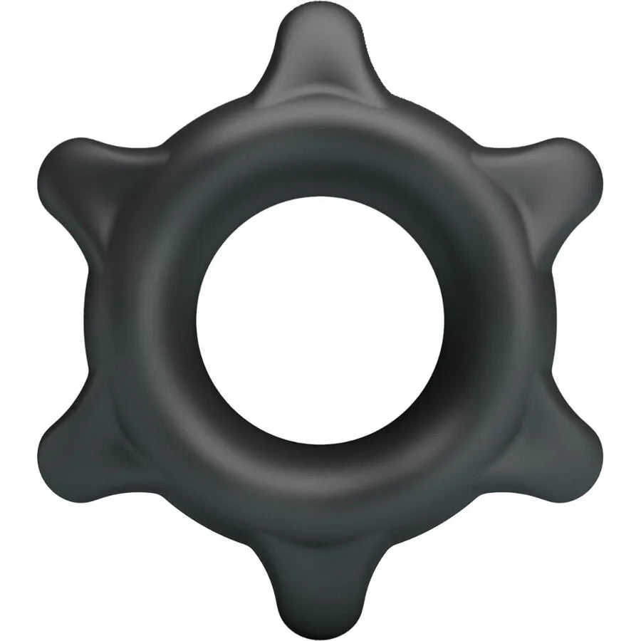 Bague silicone noire Crazy Bull Ethaniel, souple, hypoallergénique, forme ergonomique, stimulation intime masculine.