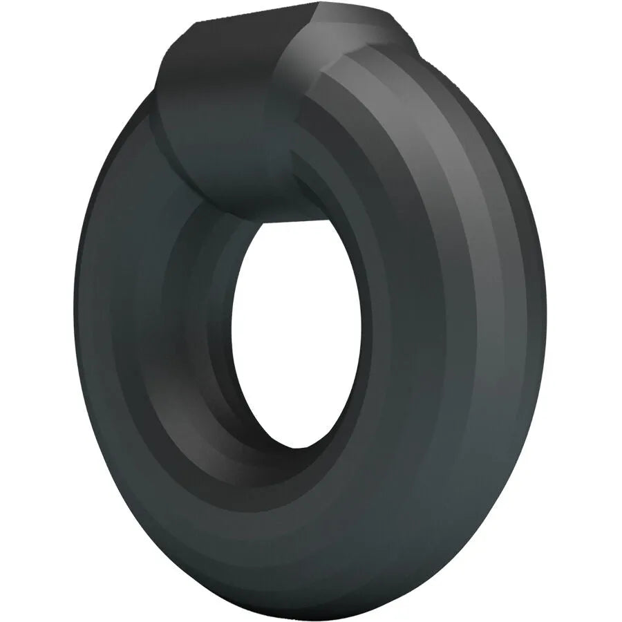 Anneau intime silicone noir Crazy Bull Kayke Modèle 2, design ergonomique circulaire, stimulation et confort optimisés.
