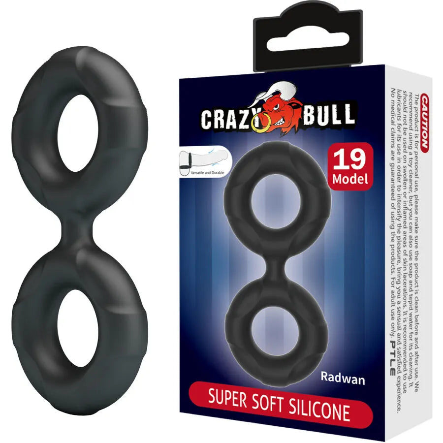 Double Bague en Silicone Crazy Bull Radwan Modèle 19 Confort Érection Intimité Sexe Couple Sexe Érotisme Sextoy Discret