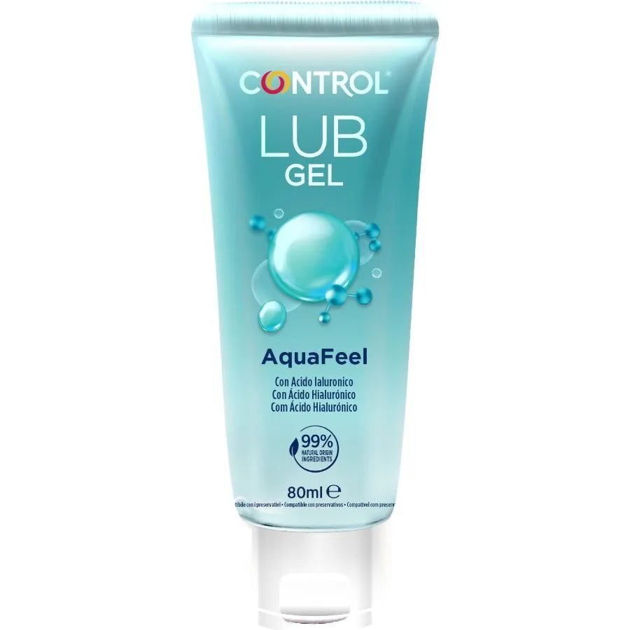 Gel lubrifiant Aqua Feel Control acide hyaluronique 80ml hydratant naturel intimité confort plaisir couple