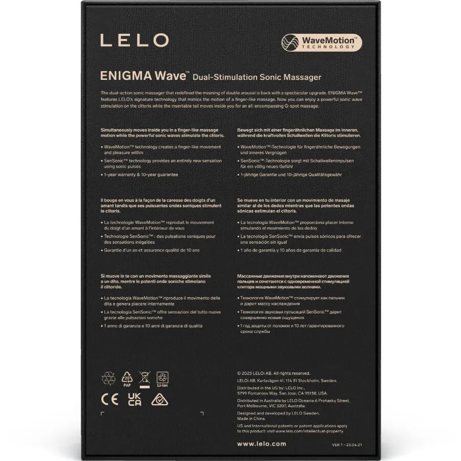 Vibromasseur Lelo Enigma Wave stimulation clitoridienne G-spot triple action silicone doux cyber purple rechargeable couple sextoy
