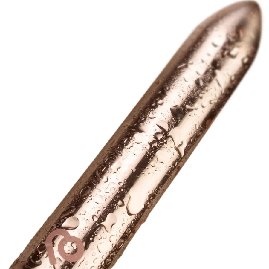 Vibromasseur rechargeable rose dorée stimulation ciblée puissante design élégant compact pour femmes hommes couple sextoy discret