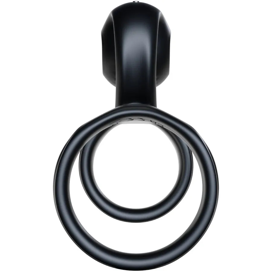 Anneau pénien vibrant noir en silicone médical, design ergonomique rainuré, télécommande magnétique, pour couples.