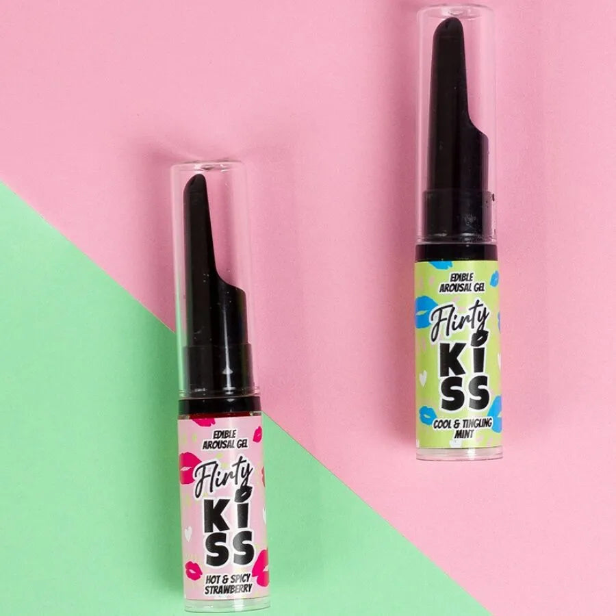 Secretplay Gels coquins Fraise & Menthe effets sexe oral 2 x 8g Flirty Kiss comestible