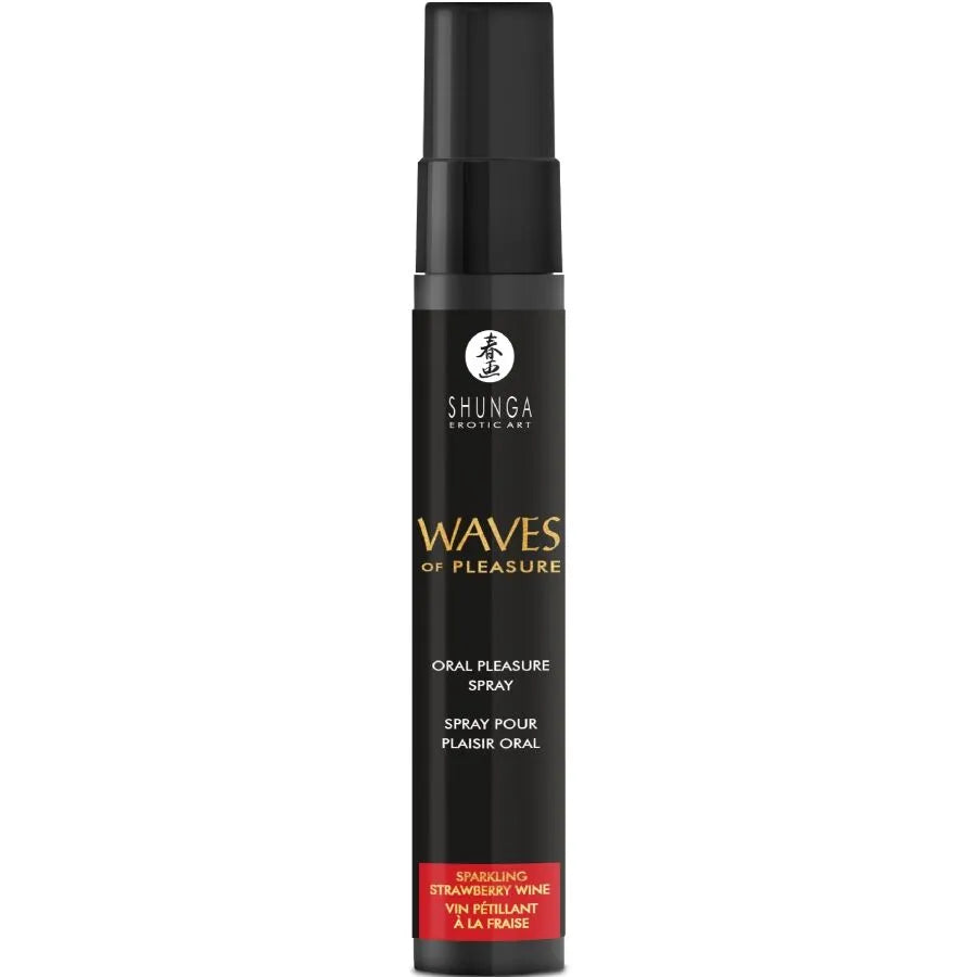 Shunga Waves Pleasure Spray Oral Seductive Fraise Élégance Design Artiste Sexe Intime Spray 20 Ml