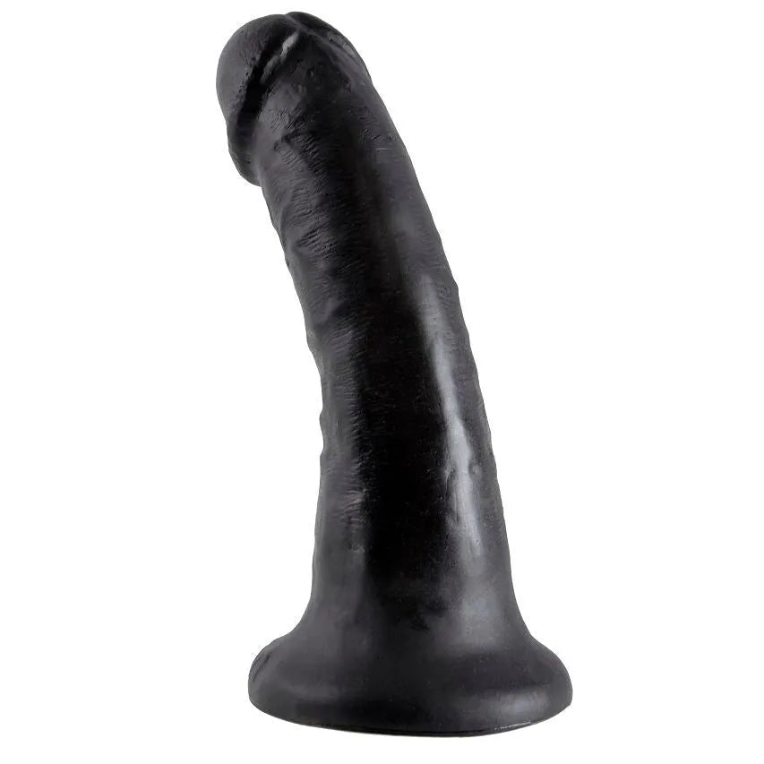 Gode réaliste noir 15.2cm avec ventouse, texture ultraréaliste, sans latex ni phtalates, compatible harnais.