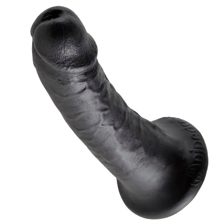 Gode réaliste noir 15.2cm avec ventouse puissante, texture ultraréaliste, sans latex ni phtalates, compatible harnais.