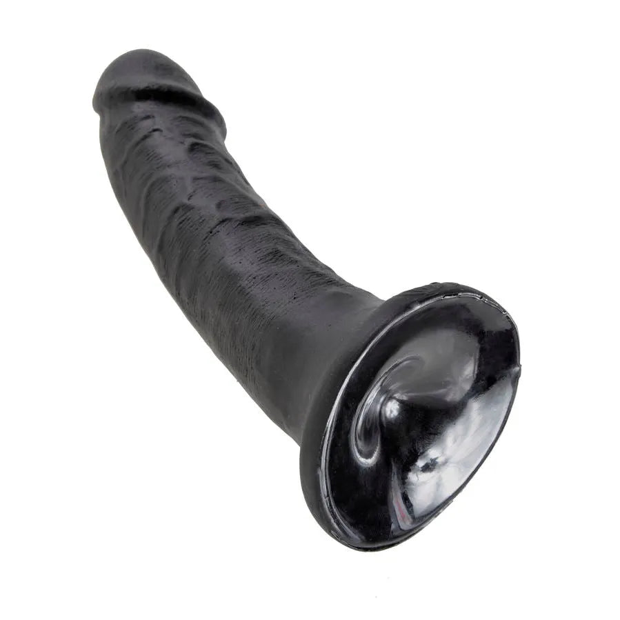 Gode réaliste noir 15.2cm avec ventouse puissante, texture ultraréaliste, compatible harnais, fabrication USA.