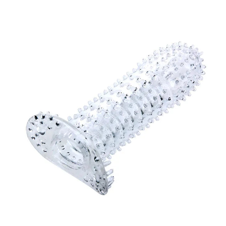 Gaine pénienne silicone souple texturée stimulation érotique intense prolongation érection violet élégant innovant flexible nodules stimulants confort réaliste anneau