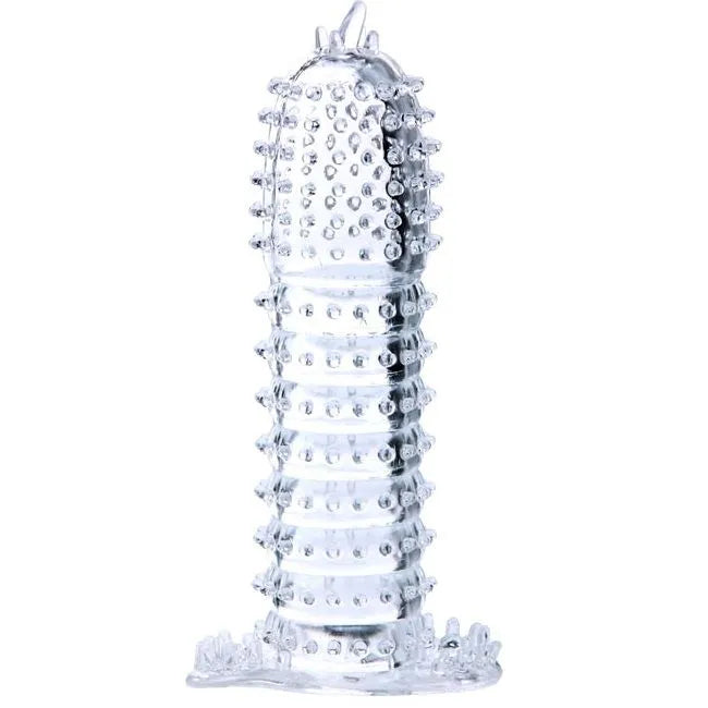 coque silicone souple texturée érection prolongée plaisir intensifié adaptable tailles anneau pénien intégré nodules quatorze centimètres compatible lubrifiant