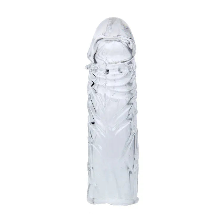 coque silicone souple premium réversible stimulation pénis plaisir intense adaptable extensible tailleunique 13cm rainures granulés nervuré épaississant prolongateur érection partenaire