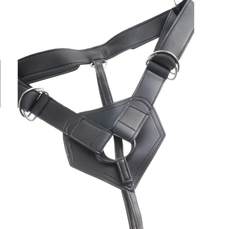 harnais vinyle ajustable gode ventouse réaliste sangles réglables boucles métalliques velcro durable confortable sécurisant polyvalent nettoyable compatible tailles multitaille immersif
