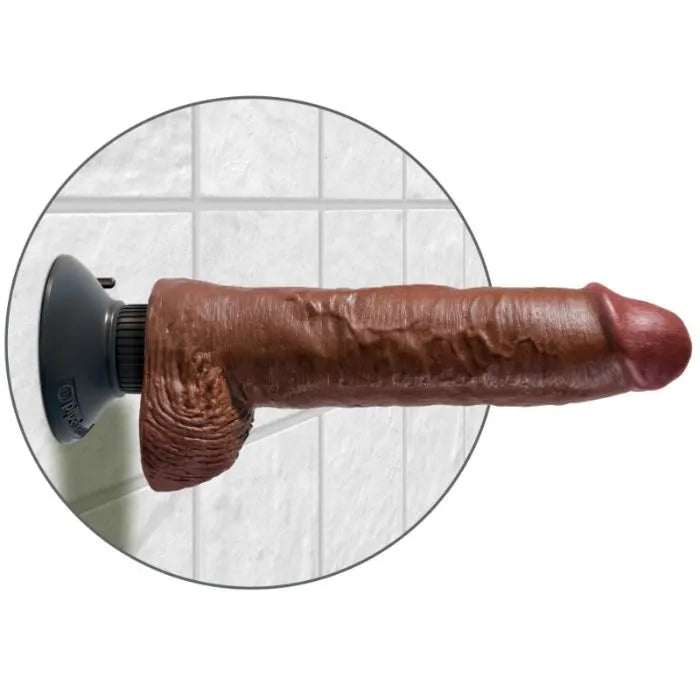 gode vibrant réaliste caoutchouc haute qualité 25cm marron multivitesse étanche ventouse amovible compatible harnais flexible puissant