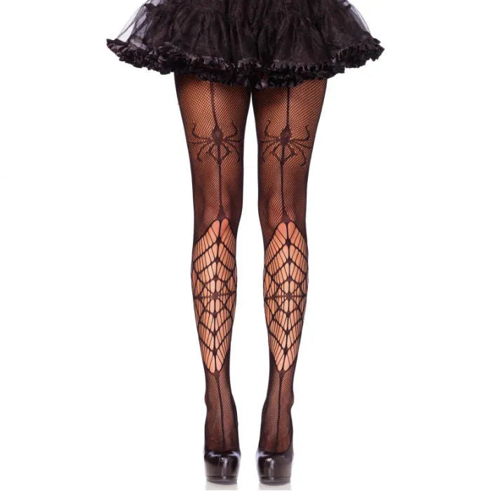 collants filet motif araignée pointe renforcée ceinture élastique confort ajustement durable respirabilité élégance audace sophistication soirée séduction mystère qualité supérieure